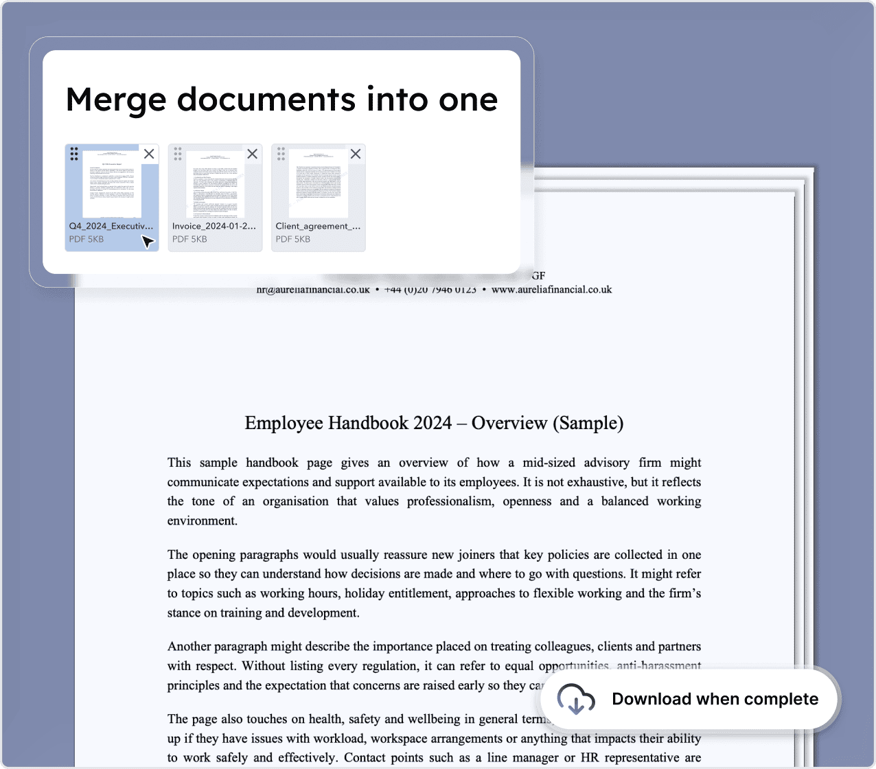 Merge PDFs
