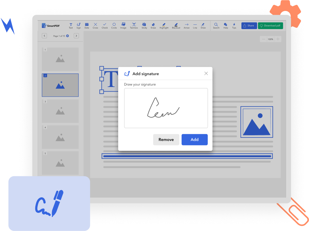 Add a signature to your PDF